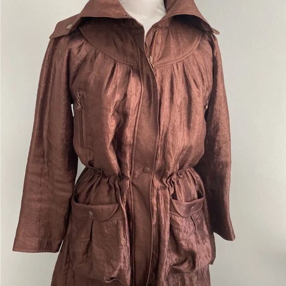 Samuel Dong Jackets & Blazers - Samuel Dong Bubble Hem Jacket Coat Dress Brown Small
